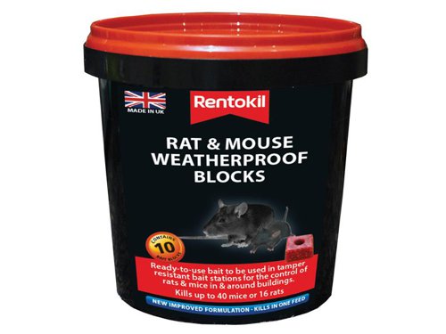 RKLPSMR42 Rentokil Rat & Mouse Weatherproof Blocks (Tub of 10)