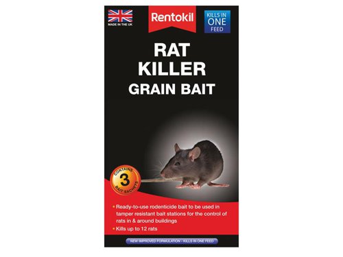 RKLPSR32 Rentokil Rat Killer Grain Bait (Sachets 3)