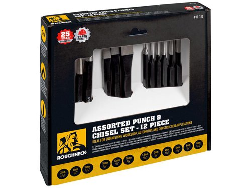 ROU31180 Roughneck Punch & Chisel Set 12 Piece