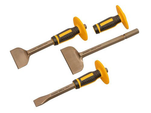 ROU31933 Roughneck Bolster & Chisel Set with Non-Slip Guards, 3 Piece