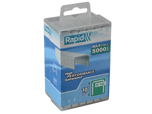 Rapid 140/10 10mm Galvanised Staples (Poly Pack 5000)