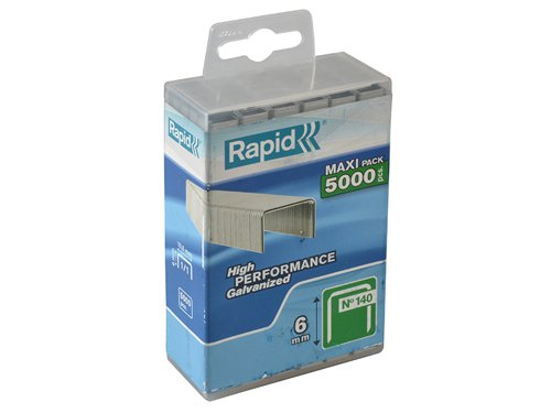 Rapid 140/6 6mm Galvanised Staples (Poly Pack 5000)