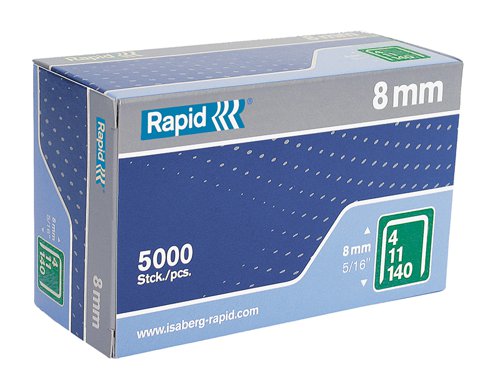 Rapid 140/8 8mm Galvanised Staples (Box 5000)