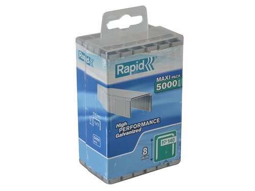 Rapid 140/8 8mm Galvanised Staples (Poly Pack 5000)