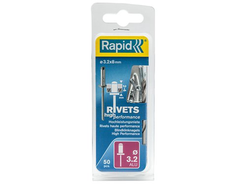 RPD5000383 Rapid High Performance Rivets 3.2 x 8mm Blister of 50