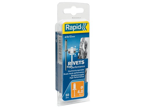 RPD5000384 Rapid High Performance Rivets 4 x 12mm Blister of 50