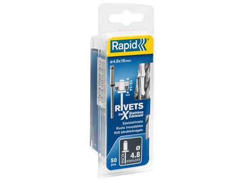 RPD Stainless Steel Rivets 4.8 x 18mm Blister of 50