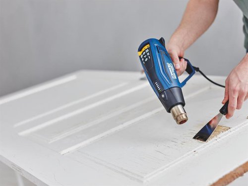 The Rapid R2200-E Hot Air Gun has a powerful ceramic heater providing a short heating time, increasing working efficiency. Working temperatures can be varied between 60°C and 650°C. Ideal for removing paint, soft welding or car coverings requiring a heat gun you can rely on.Fitted with a soft grip handle and handle protection for high comfort, there is also a rubber base providing a stable desk bench position, a residual heat indicator to enable safe handling after use and LED lights to guide airflow and temperature settings.Supplied in a carry case, includes a handy user guide.Specifications:Input Power: 2,200W.Temperature Settings: 60-650°C.Airflow: 250-500 L/min.