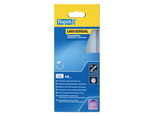 RPD5001411 Rapid Universal Glue Sticks, Transparent 12 x 190mm (Pack 48)