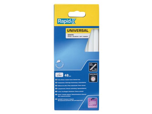 RPD5001412 Rapid Universal Glue Sticks, White 12 x 190mm (Pack 48)