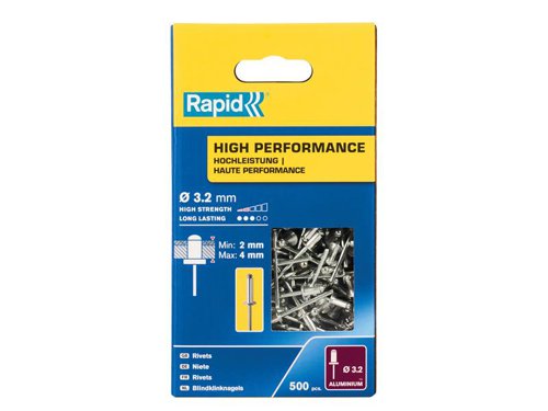 Rapid High Performance Rivets 3.2 x 8mm (Box 500)