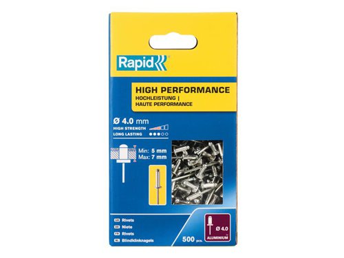 Rapid High Performance Rivets 4 x 10mm (Box 500)