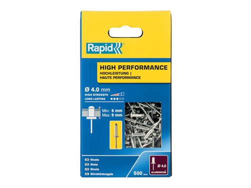 Rapid High Performance Rivets 4 x 12mm (Box 500)