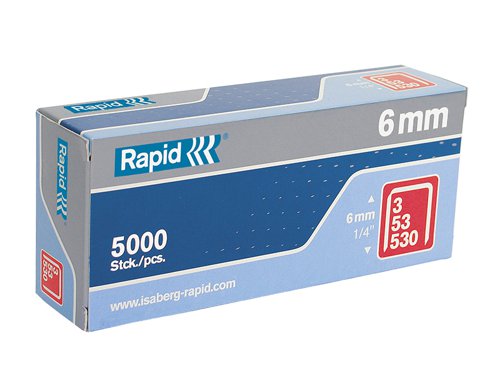 Rapid 53/6B 6mm Galvanised Staples (Box 5000)