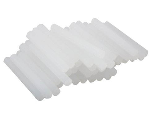Multipurpose glue sticks ideal for use with wood, leather, fabrics, cork, plastic materials and cardboard. Available in transparent or white and in a variety of diameters and lengths. Ideal for use with Rapid Glue Guns, check your glue gun for the size of glue stick required.Available in transparent (e.g. for wood, leather, fabric, cork, card, etc) or White (e.g. for tile sealant, ceramics and other sanitary products).Colour: Transparent.Diameter: 7mm.Length: 65mm.Pack size: 115g (Approx 36 glue sticks)Compatible with the Rapid EG Point Glue Gun.