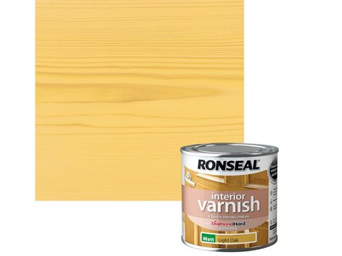 Ronseal Quick Dry Interior Varnish Matt Light Oak 250ml 39428