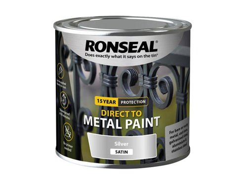 Ronseal Direct to Metal Paint Silver Satin 250ml