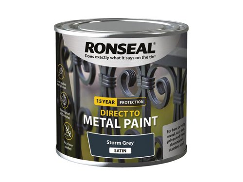 Ronseal Direct to Metal Paint Storm Grey Satin 250ml