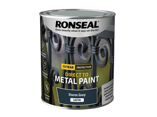 Ronseal Direct to Metal Paint Storm Grey Satin 750ml