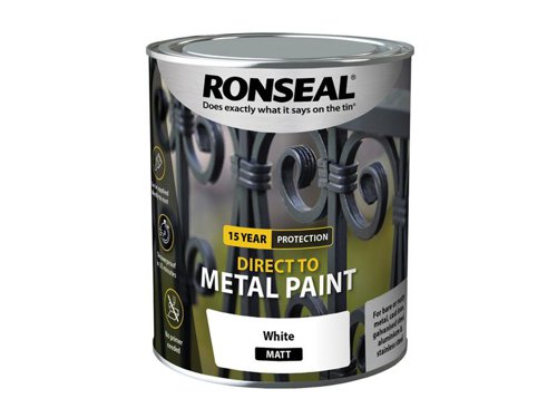 Ronseal Direct to Metal Paint White Matt 750ml