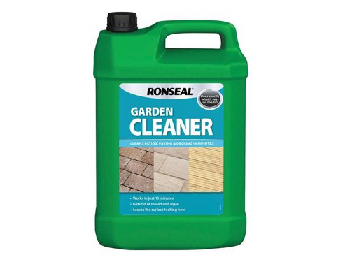 Ronseal Garden Cleaner is a fast acting cleaner which cuts through dirt, mould and algae on almost all garden surfaces including decking.