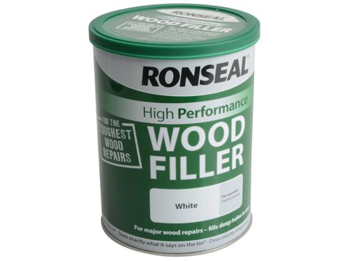 Ronseal High Performance Wood Filler is a chemically bonded filler and catalyst that provides extremely tough repairs to virtually any wood damage without shrinking or cracking. Fills to any depth and can be drilled, screwed or planed.Ideal for use in interior or exterior wood repairs more than 5mm deep. Typical areas include window frames, sills, doors and door frames. For minor and surface wood repairs use Ronseal Multi Purpose Wood Filler.Available in: Natural, Dark or White.Application: Filling Knife.Drying Time: approx 30 mins.Protection Level: Very High.This Ronseal High Performance Wood Filler is supplied in a tub with re-sealable lid and has the following specification:Colour: White.Size: 1kg.