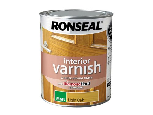 RSLIVMLO750 Ronseal Interior Varnish Quick Dry Matt Light Oak 750ml