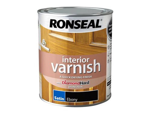 RSLIVSEB750 Ronseal Interior Varnish Quick Dry Satin Ebony 750ml