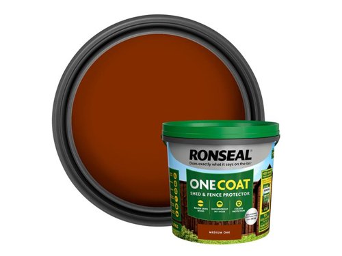 Ronseal One Coat Shed & Fence Protector Medium Oak 5L 40100