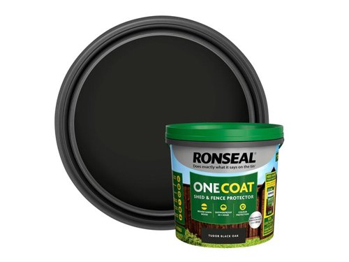 Ronseal One Coat Shed & Fence Protector Tudor Black 5L 10400