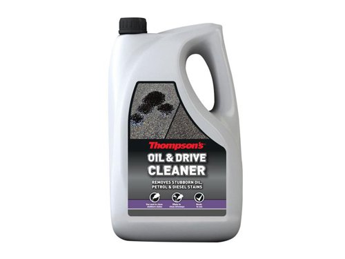 Thompson's Oil & Drive Cleaner removes stubborn oil, grease, petrol and diesel stains easily. Can be used neat to directly treat the stain, or diluted to clean the whole driveway. Suitable for use on concrete, stone, tarmac and all paving materials.Size: 1 litre