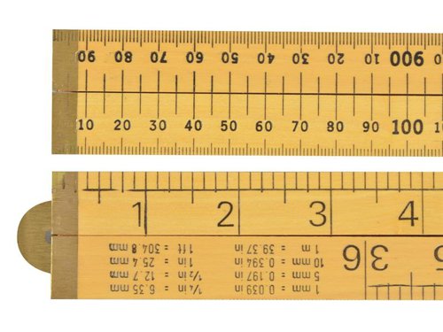 RST073 R.S.T. Wooden 4 Fold Rule 1m / 39in (Loose)