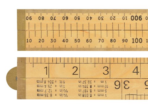 RST073P R.S.T. Wooden 4 Fold Rule 1m / 39in (Blister packed)