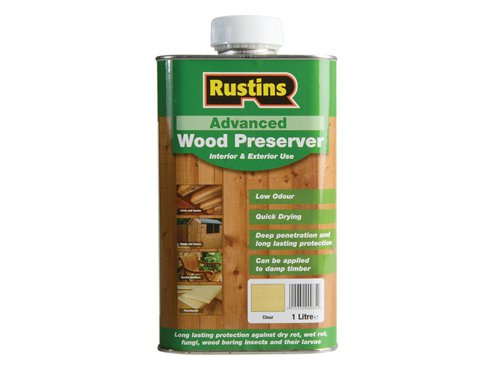 RUSAWPC1L Rustins Advanced Wood Preserver Clear 1 litre
