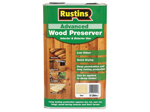 RUSAWPCL5L Rustins Advanced Wood Preserver Clear 5 litre