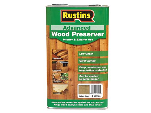 Rustins Advanced Wood Preserver Mid Brown 5 litre