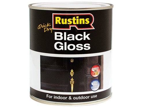 RUSBGWB500 Rustins Quick Dry Black Gloss 500ml