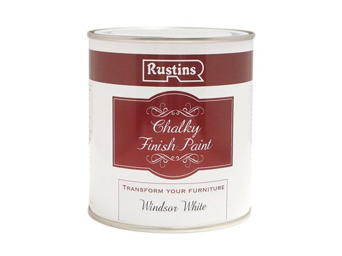 Rustins Chalky Finish Paint Windsor White 250ml