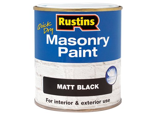 Rustins Quick Dry Masonry Paint Matt Black 250ml