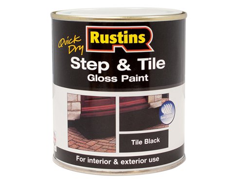 Rustins Quick Dry Step & Tile Paint Gloss Black 500ml