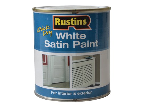 Rustins Quick Dry White Satin Paint 500ml