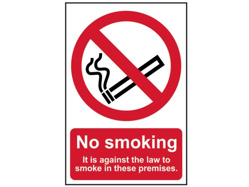 Scan No Smoking It Is Against The Law To Smoke In These Premises - PVC 200 x 300mm