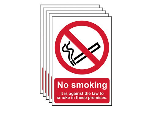 SCA No Smoking In These Premises - PVC Sign 200 x 300mm (5 Pack)