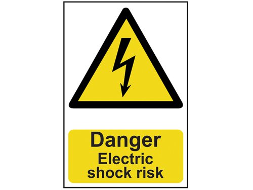 SCA0750 Scan Danger Electric Shock Risk - PVC Sign 200 x 300mm