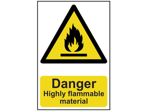 Scan Danger Highly Flammable Material - PVC Sign 200 x 300mm