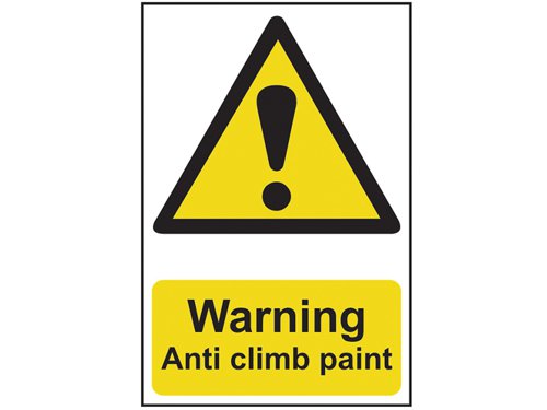 SCA1113 Scan Warning Anti Climb Paint - PVC Sign 200 x 300mm