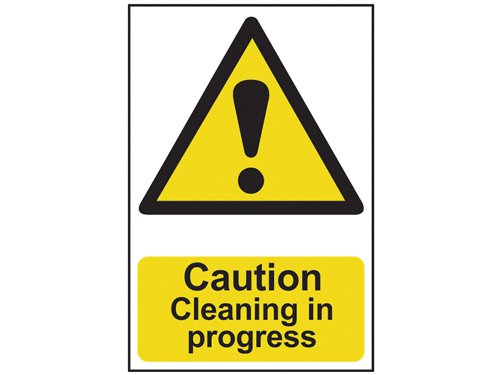 SCA1114 Scan Caution Cleaning In Progress - PVC Sign 200 x 300mm