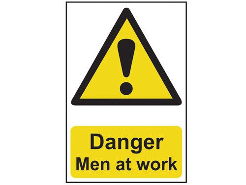 Scan Danger Men At Work - PVC Sign 200 x 300mm