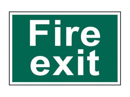 SCA1502 Scan Fire Exit Text Only - PVC Sign 300 x 200mm