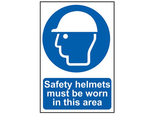 Scan Safety Helmets Must Be Worn In This Area - PVC Sign 400 x 600mm